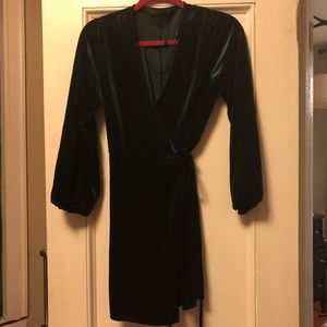 ZARA Velvet wrap dress